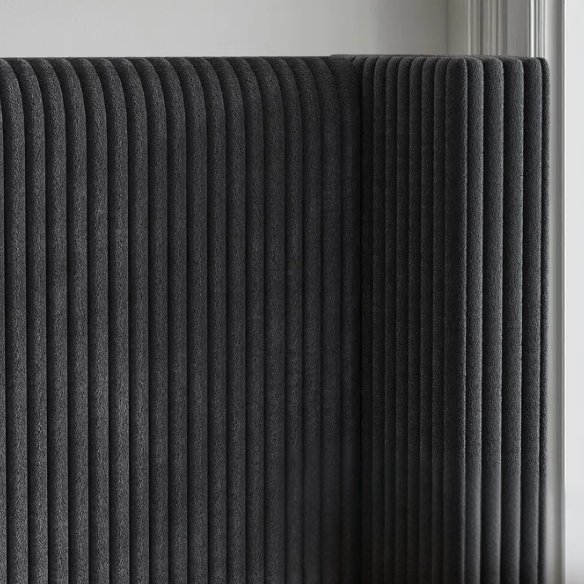 Modern King Size Corduroy Upholstered Bed with Wingback Design – Solid Wood and Metal Frame with Tapered Legs and Extra Cushioned Comfort