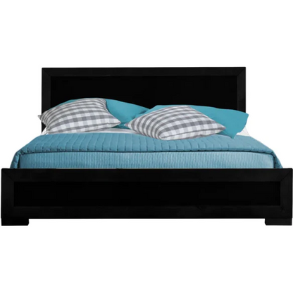 Modern Sophistication 2-Piece Queen Platform Bedroom Set with Sleek Headboard and Footboard in Solid Wood