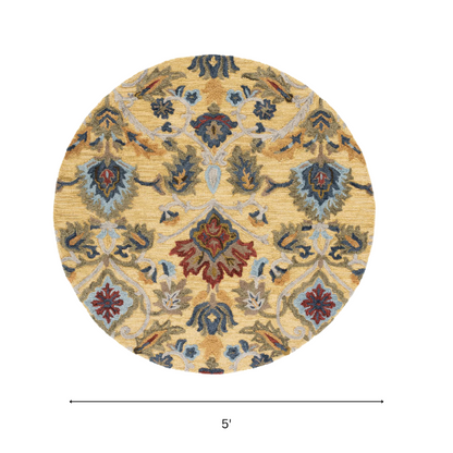 Tufted Wool Area Rug – Luxurious Floral Design