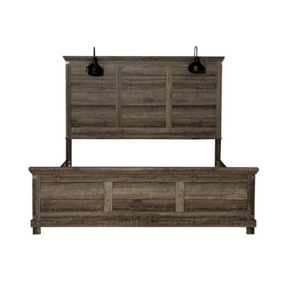 Urban Rustic Brown Wooden Full Double Size Bedroom Set – Stylish Design with Sturdy and Warm, Contemporary Charm