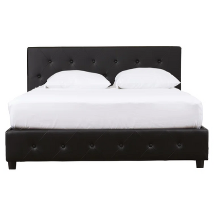 Luxurious Faux Leather Platform Bed – Full Double Size with Sleek Modern Design