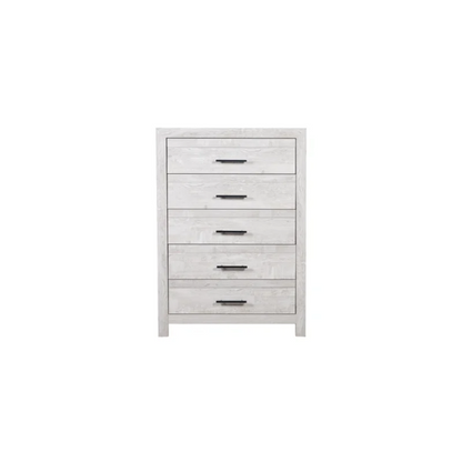 Stylish Light Grey Wooden 5-Piece Twin Bedroom Set: Luxurious Rustic Solid Wood Design