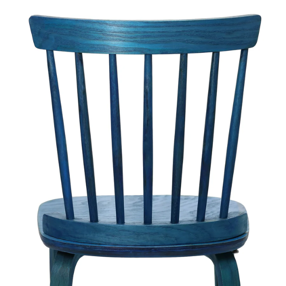 Solid Wood Slat Back Windsor Dining Chairs (Set of 2) – Sturdy, Eco-Friendly Construction with Ergonomic Backrest & Adjustable Foot Pads