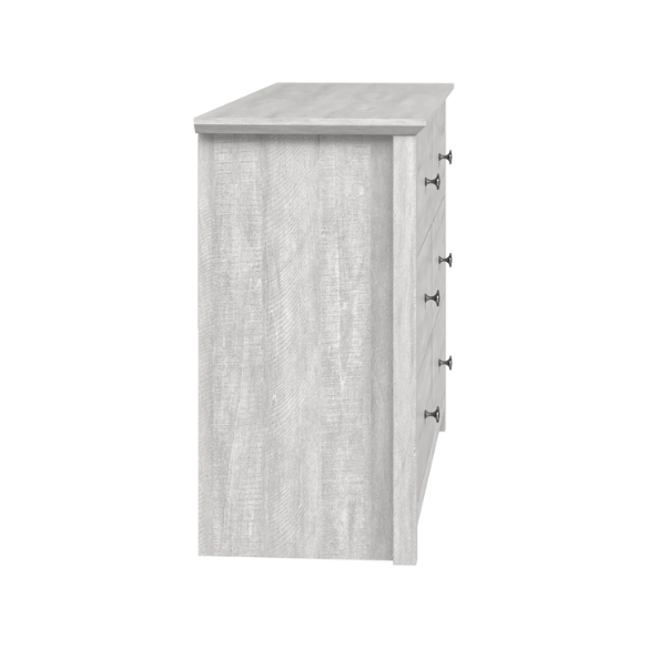 Modern 6-Drawer Double Dresser with Angled Sled Legs and Round Metal Hardware