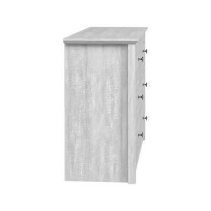 Modern 6-Drawer Double Dresser with Angled Sled Legs and Round Metal Hardware