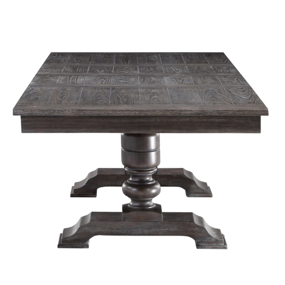 Extendable Dining Table – Classic with a Modern Twist, Distressed Washed Espresso Finish, Two 18-inch Extension Leaves, Seats Up to 8