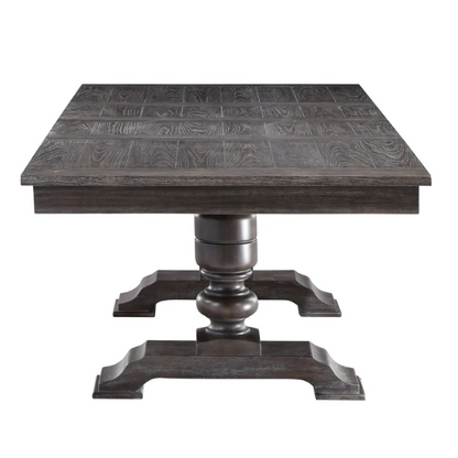 Extendable Dining Table – Classic with a Modern Twist, Distressed Washed Espresso Finish, Two 18-inch Extension Leaves, Seats Up to 8