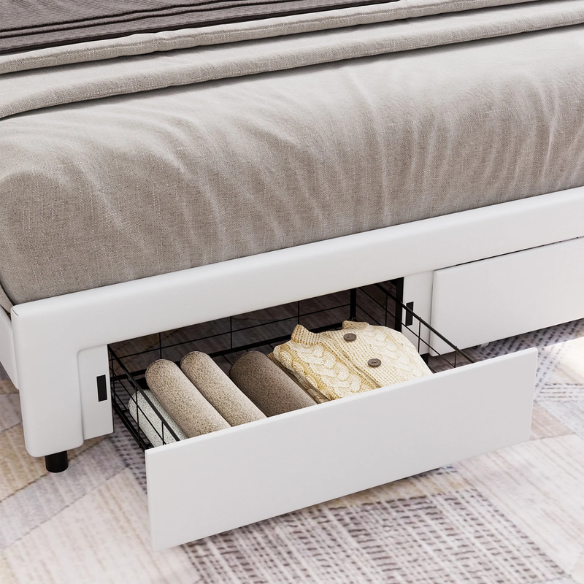 Luxurious King Size Velvet Tufted Upholstered Bed Frame with Adjustable Headboard, Button Tufting, and Nailhead Trim – No Box Spring Needed for Superior Support and Comfort