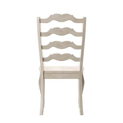 Rustic Ladder Back Solid Wood Dining Chairs (Set of 2) – Farmhouse Style Kitchen or Dining Room Seating