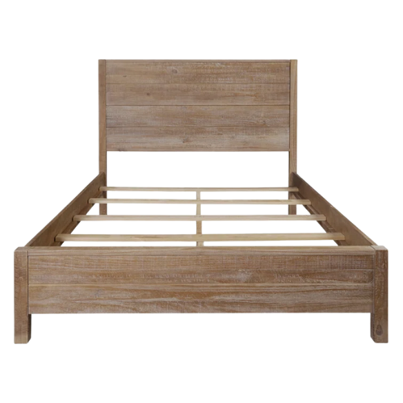 Rustic Wooden 3-Piece Full Double Size Bedroom Set – Charming Design with Sturdy Construction and Natural, Warm Finish