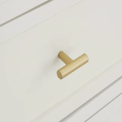 2-Drawer Nightstand – Traditional Solid Wood Frame with Inset Paneling, Neutral Finish, Gold Coastal-Inspired Drawer Pulls, Clean Lines & Spacious Surface for Bedroom Essentials