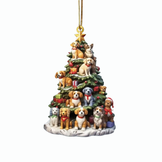 Dog Christmas Tree Ornament – Festive Holiday Décor for Pet Lovers