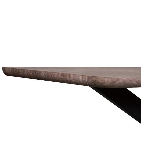 63-Inch Wood Dining Table with X-Cross Geometric Metal Base – Modern Rectangular Design, Durable MDF Top, and Sturdy Powder-Coated Base