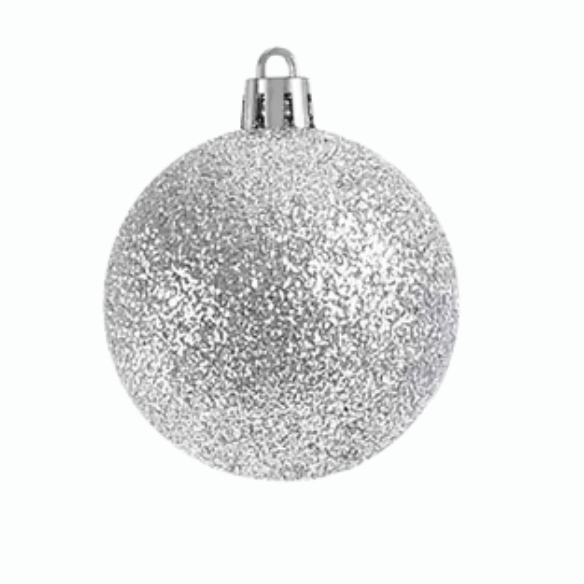 Silver Christmas Ball Ornaments – 24-Piece Set, Shatterproof Holiday Decorations (Available in 3 cm, 4 cm, and 6 cm)