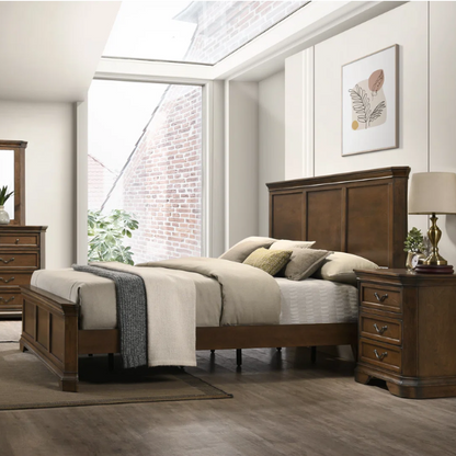 Solid Walnut Wood 3-Piece Queen Bedroom Set – Durable, Elegant, and Timeless Standard Bed Set