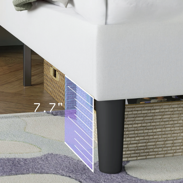 King Size Button-Tufted Platform Bed with LED Headboard, Built-in Charging Station, and Under-Bed Storage – Modern Convenience Meets Stylish Design