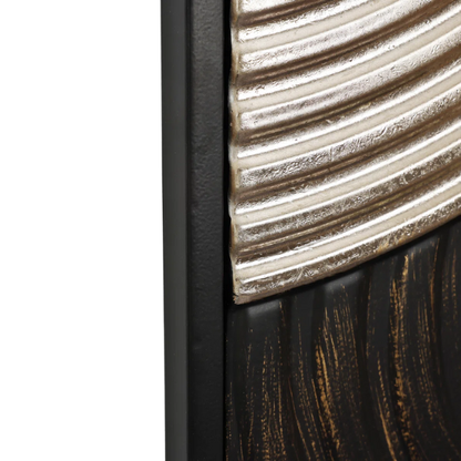 Modern Abstract Metal Wall Art (Set of 2) – Elegant Iron Sculpture with Textured Discs in Gold, Black, Rose Gold, and Gray for Bold, Contemporary Home Decor