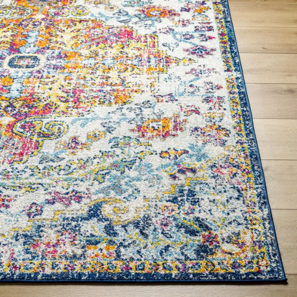 Timeless Traditional Woven Area Rug – Machine-Woven Polypropylene, Medium Pile, Durable and Easy to Clean