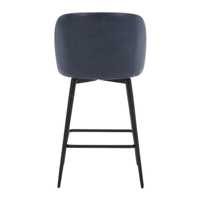 Set of 2 Counter Height Swivel Barstools – Mid-Century Modern Design, Padded Seat with High-Density Foam, 360° Swivel, Sturdy Iron Base, Footrest for Kitchen or Bar
