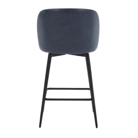 Set of 2 Counter Height Swivel Barstools – Mid-Century Modern Design, Padded Seat with High-Density Foam, 360° Swivel, Sturdy Iron Base, Footrest for Kitchen or Bar