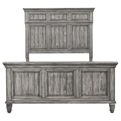 Exquisite Old-World Charm with Glamorous Flair – 5-Piece King Bedroom Set in Grey with Crown Molding, Felt-Lined Drawers, and Built-In Outlets
