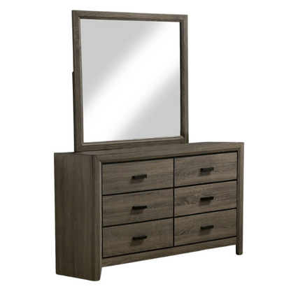 Smoky Grey Wooden Rustic 6-Piece Full Double Size Bedroom Set – Timeless Design with Sturdy Construction and Warm, Vintage Appeal