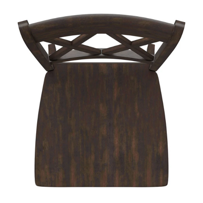 Farmhouse X-Back Solid Wood Dining Chairs (Set of 2) – Rustic Kitchen or Dining Room Seating