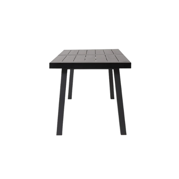 Acacia Wood and Iron 6-Seat Dining Table – Rustic Metal Frame with Natural Stained Acacia Wood Top, Modern Industrial Style for Timeless Appeal