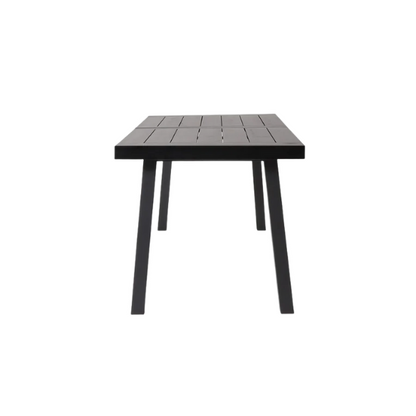 Acacia Wood and Iron 6-Seat Dining Table – Rustic Metal Frame with Natural Stained Acacia Wood Top, Modern Industrial Style for Timeless Appeal