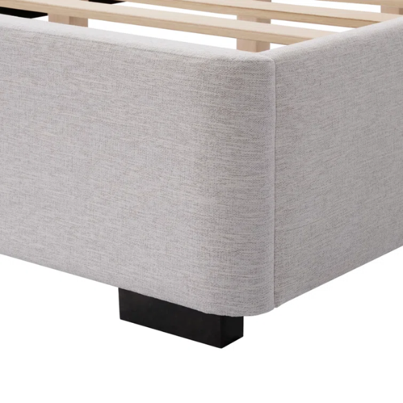 Bouclé Platform Bed with Arched Headboard – Modern Design, Easy Assembly, and Superior Comfort for King Size