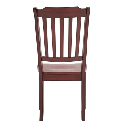 Slat-Back Solid Wood Dining Chairs – Set of 2 Farmhouse Kitchen or Dining Room Chairs
