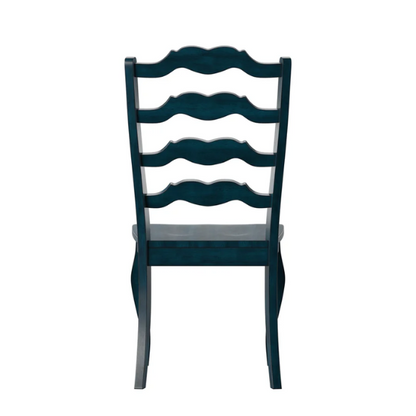 Rustic Ladder Back Solid Wood Dining Chairs (Set of 2) – Farmhouse Style Kitchen or Dining Room Seating