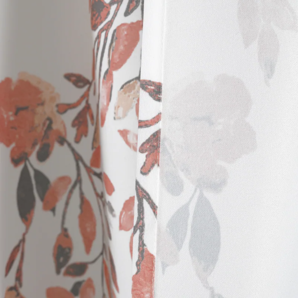 Blush and Grey Floral Vine Shower Curtain – Shabby Chic Farmhouse Style, 72" x 72"