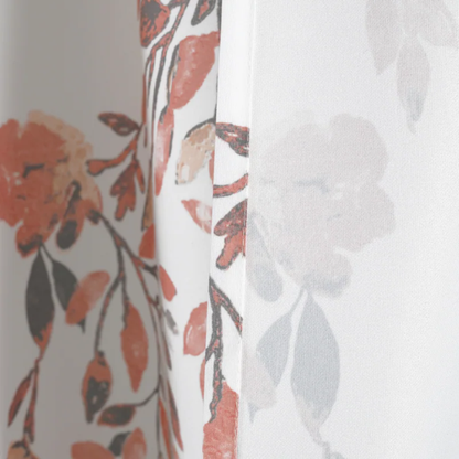 Blush and Grey Floral Vine Shower Curtain – Shabby Chic Farmhouse Style, 72" x 72"