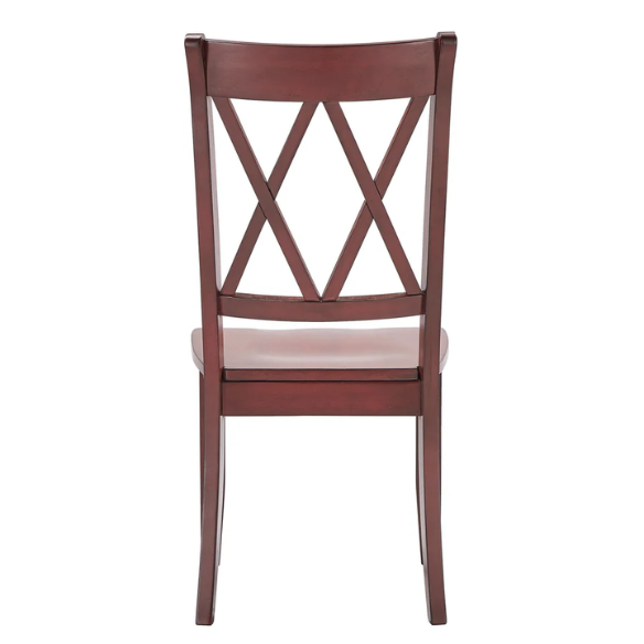 Farmhouse X-Back Solid Wood Dining Chairs (Set of 2) – Rustic Kitchen or Dining Room Seating