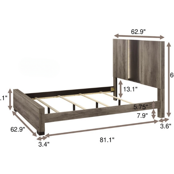 6-Piece Dark Grey Wooden Queen Bedroom Set – Modern Elegance with Sleek Storage Solutions
