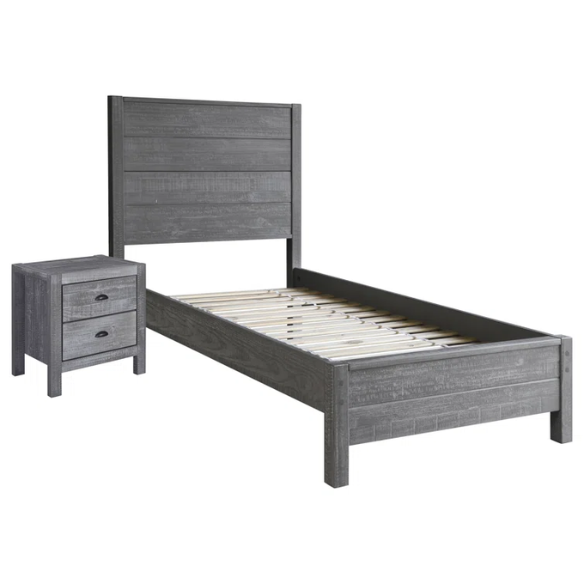 Stylish Wooden Twin 2-Piece Bedroom Set: Elegant Design for Cozy and Functional Spaces