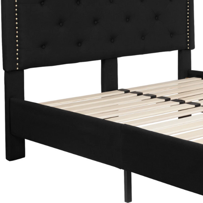 Elegant Button Tufted Upholstered Platform Bed Frame – Full Double Size with Modern Design