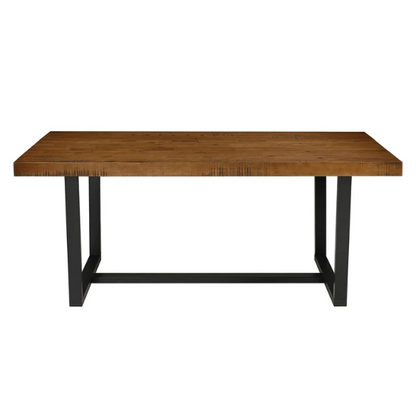 72-Inch Solid Wood Distressed Dining Table – Rustic Industrial Charm for Any Dining Room