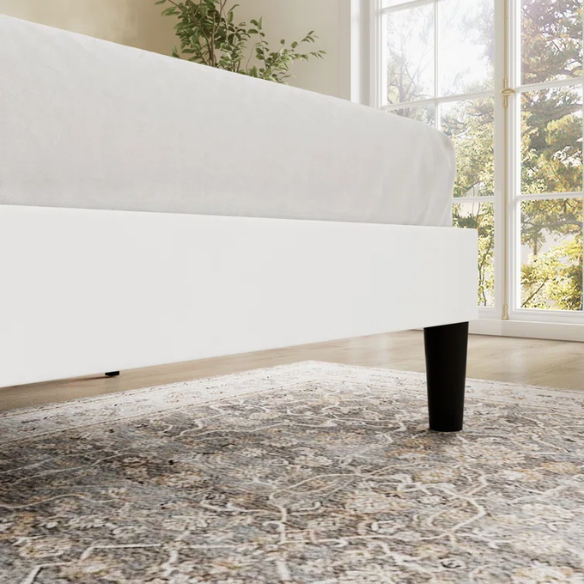 King Size Upholstered Platform Bed with Wingback Headboard – Simple, Elegant Design, Sturdy Wooden Slats, No Box Spring Needed for a Luxurious Sleep Experience