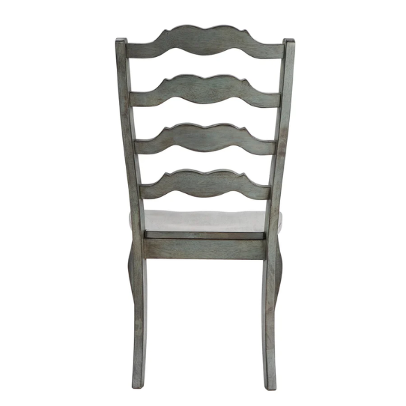 Rustic Ladder Back Solid Wood Dining Chairs (Set of 2) – Farmhouse Style Kitchen or Dining Room Seating
