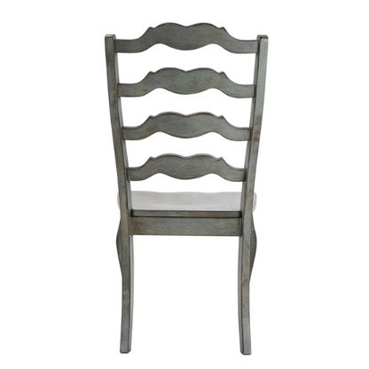 Rustic Ladder Back Solid Wood Dining Chairs (Set of 2) – Farmhouse Style Kitchen or Dining Room Seating