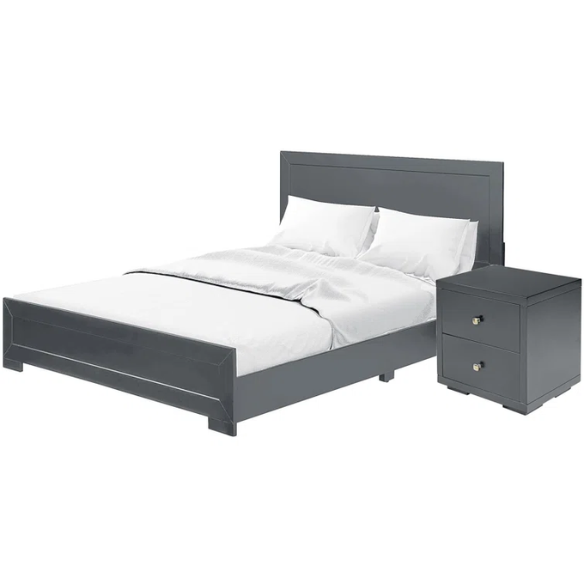 Polished Wooden Platform Full Double Size Bedroom Set – Elegant Design with Sturdy Construction and Timeless Appeal
