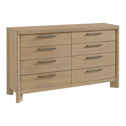 Sand Dune Queen Bedroom Set – Coastal-Inspired Panel Bed, Dresser, 2 Nightstands, and Chest with Rustic Charm