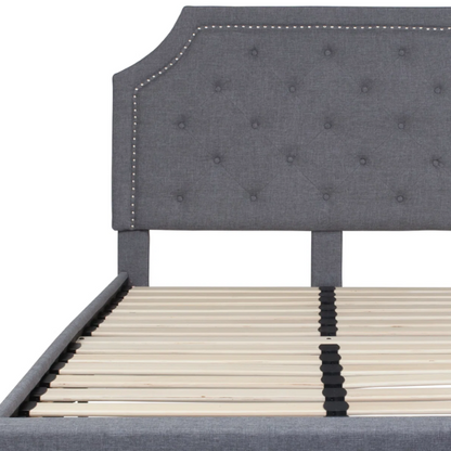 Elegant Button Tufted Upholstered Platform Bed Frame – Full Double Size with Modern Design