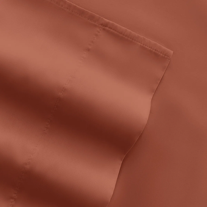 Terracotta Deep Pocket Microfiber Sheet Set – 4-Piece Soft, Wrinkle-Free Bedding with Pillowcases