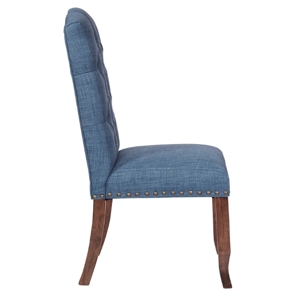Elegant Farmhouse Tufted Fabric Dining Chairs – Set of 2, Button-Tufted Luxury