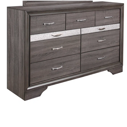 Visually Stunning Panel Configurable Bedroom Set – Clean Modern Design with Timeless Gray Finish, Melamine Detailing, Panel Headboard, and Spacious Footboard Drawers – Perfect for Creating a Serene and Stylish Bedroom Retreat