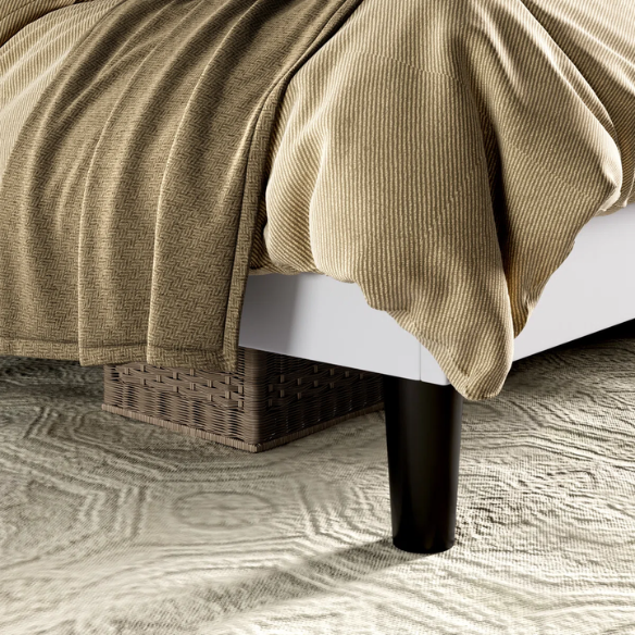 Luxurious King Size Upholstered Velvet Platform Bed with Modern Wingback Headboard – Heavy-Duty Steel Frame, No Box Spring Needed, and Ample Under-Bed Storage