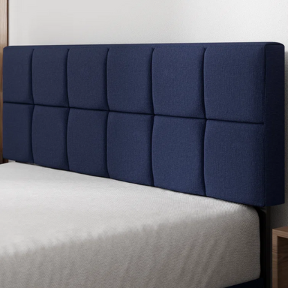 Modern King Size Upholstered Low Profile Platform Bed – Square-Tufted Headboard, Durable Steel Frame